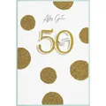 Perleberg Grußkarten 50 Geburtstag Glückwunschkarte im Format 115x17cm mit Umschlag uniq2 weiß