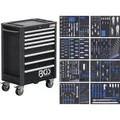 BGS-technic Werkzeugwagen Profi Exclusive, 4114, bestückt, 259-teilig, schwarz, 8 Schubladen, mit Werkzeug