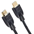 Amazon Basics 4K-HDMI-Kabel, 7.6 m, 18 Gbit/s Highspeed mit Ethernet, 4K@60Hz, 2160p, Schwarz (Der Produktdurchmesser beträgt 9,5 mm)