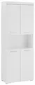 Hochschrank "Avena, Badezimmerschrank, Küchenschrank", Badezimmerhochschrank mit offenem Fach, 4 Türen und 4 Einlegeböden, weiß/weiß Hochglanz B/H/T: 73 cm x 190 cm x 31 cm