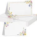 50 Stück Tischkarten Hochzeit Geburtstag 85x55 mm Blumen Tischdekoration Name...