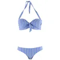 VIVANCE Damen Bikini Set 50550357 Bügel Neckholder Blau Weiß gestreift / 36 E /