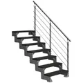 DOLLE Außentreppe "Gardentop", 7 Vollstufen, anthrazit, 126 cm Geschosshöhe - grau