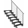 Dolle Außentreppe Gardentop 126-154cm Geschosshöhe Mit Trimax Anthrazit 100cm Breit Mit Prova-geländer