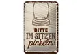 Femer GmbH Metallschild Spruch lustig Bitte im sitzen pinkeln 12x18cm Schild, (1 St), gewölbte Oberfläche, abgerundete Ecken, umgeschlagene Kanten