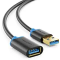 deleyCON 1m USB 3.0 Super Speed Verlängerungskabel - Stecker zu Buchse - USB 3.0 Super Speed Technologie für bis zu 5 Gbit/s - Schwarz/Blau