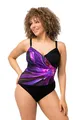 Ulla Popken Damen Swimsuit, Alina, Swisch Badeanzug, Schwarz, 62