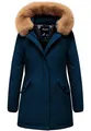 REPUBLIX Damen Gefütterte Dicke Winter Jacke Mantel Parka mit Kapuze RJ-8012 Navyblau 3XL