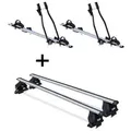 2x Fahrradträger SAGITTAR + Dachträger Menabo Tema kompatibel mit für Alfa Romeo Romeo 147 (Kombi 5 Türer) 2000-2010