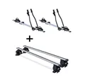 VDP Dachträger (Für Ihren AlFa Romeo Romeo 147 (Kombi 5 Türer) 2000-2010, Dachträger und zwei Fahrradträger/Fahrradhalter im Set), 2x Fahrradträger SAGITTAR + Dachträger Menabo Tema kompatibel mit Alfa Romeo Romeo 147 (Kombi 5 Türer) 2000-2010