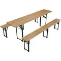 Juskys Bierzeltgarnitur Passau 3 teilig klappbar mit,ackiertem Tannenholz 220 cm