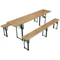 Juskys Bierzeltgarnitur, Braun, Holz, 3, Gartenmöbel, Gartenmöbel-Sets