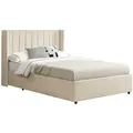 Juskys Polsterbett, Beige, Holzwerkstoff, 120x200 cm, Schlafzimmer, Betten, Polsterbetten