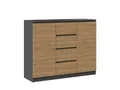ibonto Nachtkommode Sideboard mit 4 Schubladen & 2 Türen für Schlafzimmer, Wohnzimmer