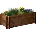 dobar® Hochbeet Massivholz Stecksystem Gr. L stapelbar - Pflanzkasten inkl. Pflanzfolie - 117 x 58,5 x 38,5 cm - Dunkelbraun
