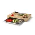 CONTINENTA Schneidebrett mit Edelstahl Schublade 39 x 27 x 6 cm