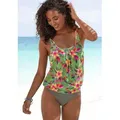 LASCANA Tankini-Top Malia, mit lockerem Schnit und tropischem Print grün 36