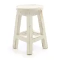 DIVERO Hocker Holz Vintage-Look Sitzhocker Holzhocker rund massiv 40 cm hoch