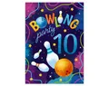 JUNAPACK Einladungskarten Bowling zum 10. Kindergeburtstag Jungen Mädchen Einladungen Kegeln, Einladungskarten zum 10. Geburtstag Bowling