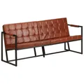 vidaXL 3-Sitzer-Sofa Braun Echtes Ziegenleder NEU