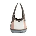 Tom Tailor Shoppertasche grau rosa weiß gemustert 2 Henkel Handtasche Shopper