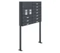 AL Briefkastensysteme Standbriefkasten 10 Fach Premium Briefkasten A4 in RAL 7016 Anthrazit Grau wetterfest