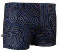 GUGGEN Mountain Herren Badehose Schwimmhose Männer kurz eng anliegend Badeshorts gestreift Print, Blau, XL