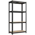 SONGMICS Schwerlastregal, Kellerregal, Lagerregal, 40 x 80 x 160 cm, Regal mit Stahlgestell, bis 520 kg belastbar, 4 verstellbare Ablagen, schwarz GLR044B01
