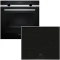 SIEMENS Backofen-Set Teleskopauszug Hydrolyse EcoClean + Induktionskochfeld PowerBoost, mit 1-fach Teilauszug, Hydrolyse