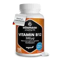 Vitamaze Vitamin B12 hochdosiert und vegan, Methylcobalamin, 500 mcg 180 Tabletten für 6 Monate Dauerversorgung, Natürliche Nahrungsergänzung ohne Zusatzstoffe, Made in Germany