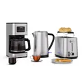 Klarstein Verosteel Frühstücksset | Toaster, Wasserkocher, Kaffeemaschine | 12 Tassen 60003286