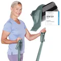 TheraBand 2,50m inkl. Türanker + Tasche grün | Widerstand 2,1kg | Terrabänder | Gymnastikband | Fitnessband | Stretchband | Heimtraining, Krafttraining, Rückenübungen, Therapie, Reha | 100% Naturlatex