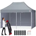 ABCCANOPY 3x6m Pop-Up Pavillon wasserdicht mit 4 Seitenteilen Gra
