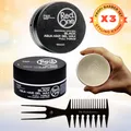 3x RedOne Black Aqua Hair Wax 150ml + Kamm Starker Halt Styling