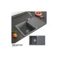 Granit Spüle Küchenspüle Einbauspüle Auflage Spülbecken Küche reversibel Grau