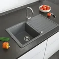 Spülbecken , Grau, 76.5 X 46 Cm Mit Trockenplatz, Bergström