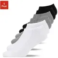 SNOCKS Sneakersocken kurze Socken für Herren & Damen (6-Paar) aus Bio-Baumwolle, für jeden Schuh und Anlass grau|schwarz 35-38