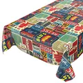 Wachstuchtischdecke abwaschbar Garten Tischdecke Wachstuch Rund Oval Eckig Indoor Outdoor Retro Cafe USA Amerika Style 240x140cm