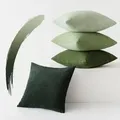 4er Set Kordsamt Kissenbezug 45x45 cm Grün Serie