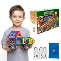MK MAGNIKON Magnetische Bausteine, Magnetsteine MK-34 Das Auto, 34 Teile, Standardgröße, Bauklötze, Magnete Kinder, Konstruktionsspielzeug, Magnet Bausteine, Magnetspiel ab 3 Jahre