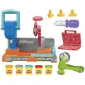 Play-Doh Werkbank Spielset, 5 x 56 g Dosen Knetmasse in bunten Farben, mit Kreis