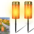 2 Stück Grablicht Grablicht Solar, Grableuchte Solar, Wasserdichtes Outdoor F...