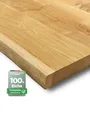 holz4home® Tischplatte mit Baumkante Massivholz Eiche I 100 x 70 x 4 cm LxBxH I Esstisch-Platte Schreibtischplatte I Echtholz