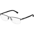 Emporio Armani EA1041 Herren-Brille inkl. Gläser Halbrand Eckig Metall-Gestell 55mm/17mm/140mm, grau