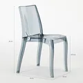 Cristal Light Grand Soleil Design stapelbare Stühle aus transparentem Polycarbonat für Küche und Bar - Transparent Rot