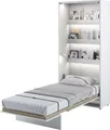 MEBLINI Schrankbett Bed Concept - Wandbett mit Lattenrost - Klappbett mit Schrank - Wandklappbett - Murphy Bed - Bettschrank - BC-03 - 90x200cm Vertikal - Weiß Matt