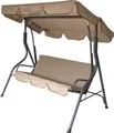 DEGAMO Hollywoodschaukel Gartenschaukel FLORIDA 3-sitzer 170cm, Gestell grau, Bezüge cremefarben