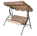 DEGAMO Hollywoodschaukel FLORIDA, 3-Sitzer, 1 tlg., 170cm, Farbe grau / beige, verstellbares Dach