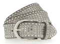 b.belt Riva Colour Leather Belt W90 Gürtel Light Grey Neu