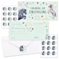 10er-Set Einladung zur Einschulung mit Pferd-Motiv I DIN Lang I dv_1113